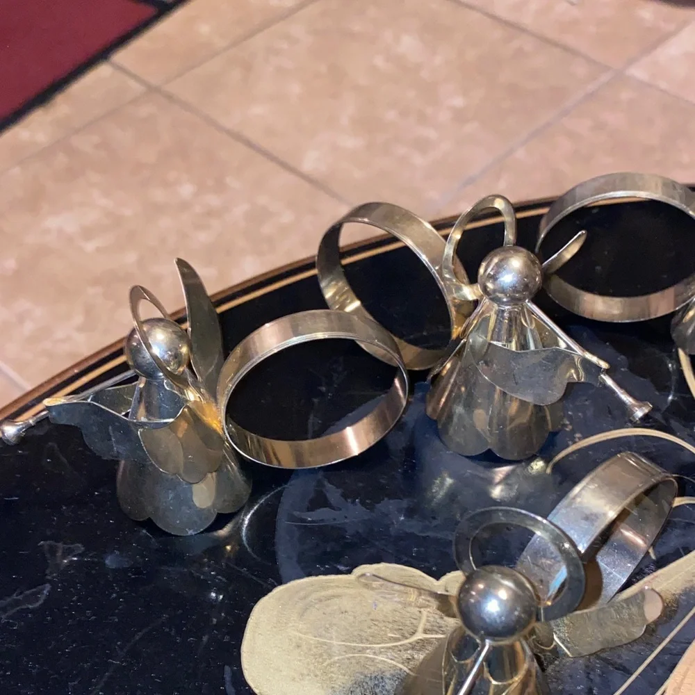 Gold Angel Napkin Rings Set of 6
